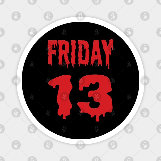 Friday the 13th minimalist design Magnet by robertkask